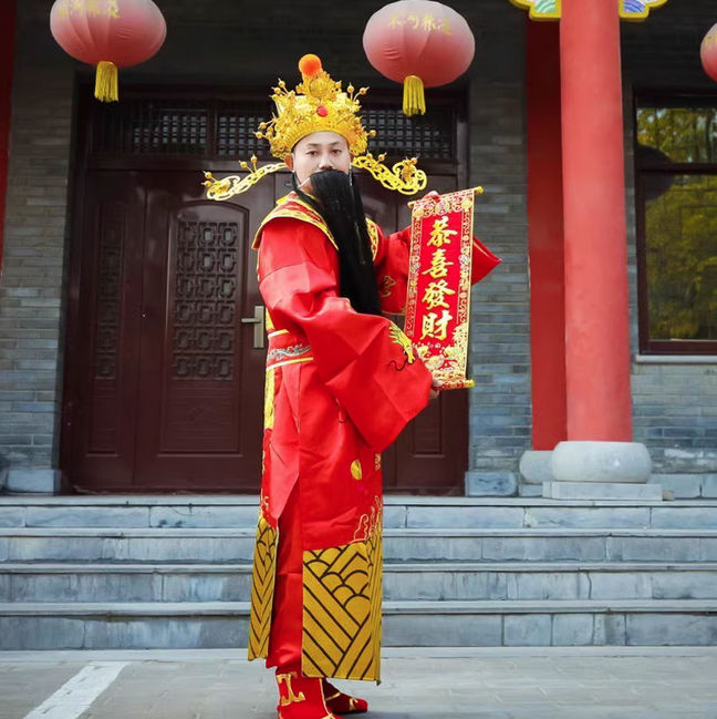 财神爷服装衣服全套